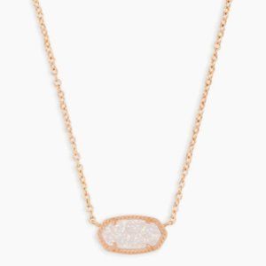 Elisa Rose Gold Pndnt Necklace In Iridescent Drusy